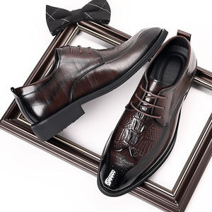 Chaussures de travail classiques en cuir de vache brillant pour hommes, imprimé animal, cuir britannique noir, durables, anti-odeur - Product Image 3