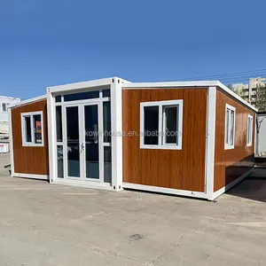 Casas pequeñas inteligentes, casas portátiles modulares modernas de 20 pies, casas de contenedores expandibles de acero prefabricadas