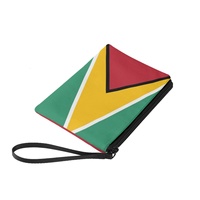 Dompet Koin Kanvas Fashion Bendera Nasional Guyana yang Bagus, Dompet Mini dengan Ritsleting dan Cetakan Digital untuk Kartu Kredit dan Koin