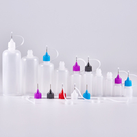 Bouteilles de distribution souples transparentes en PE de 10 ml avec aiguille en acier pour encre de tatouage et remplissage de produits visqueux