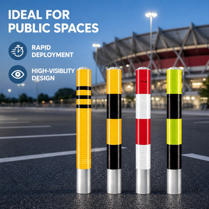 Estaca <span class=keywords><strong>de</strong></span> Seguridad Vial <span class=keywords><strong>Solar</strong></span> con <span class=keywords><strong>Luz</strong></span> LED Intermitente y Material Superreflectante - Product Image 1