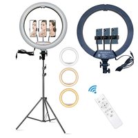 Lampe annulaire LED professionnelle à trépied pour photographie et selfie, 12/14/18/22 pouces, la plus vendue