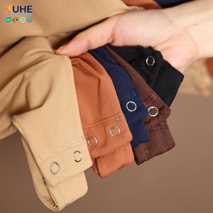 SUHE OEM ODM Winter Summer Casual Skinny Short Sleeve Crew Neck Stretch Snap Crotch Form Fitting Solid Color Womens <b>Bodysuit</b> - Product Image 6