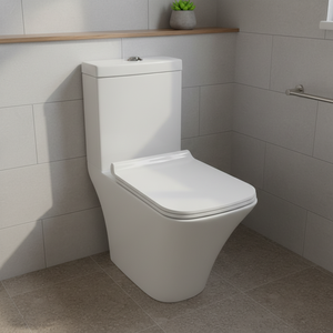 ชุดสุขภัณฑ์แบบชิ้นเดียว โถสุขภัณฑ์ทรงยาว ระบบกดน้ำสองระบบ แบบ P-Trap และ S-Trap สำหรับวิลล่า โรงเรียน ห้องน้ำ - Product Image 3