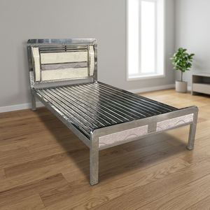Modern <b>Single</b> Queen Stainless Steel Box Spring <b>Bed</b> Frame Adjustable Durable <b>Storage</b> Features Home Hotel School Load-Bearing - Product Image 3