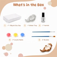 Kit de pâte à modeler séchant à l'air pour bijoux animaux, plateau inclus, kit de bricolage avec outils de sculpture, logo personnalisé
