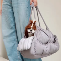 Sac de transport pour animaux de compagnie pliable, moderne, classique et luxueux, avec boutons, portable, carré, imperméable, confortable, avec coussin intérieur réglable