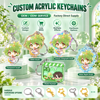 Porte-clés personnalisé en acrylique Kawaii, breloque de sac dessin animé, double face, vente en gros, fournisseur d'usine OEM