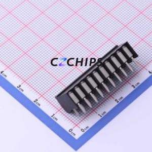 JL212R-35010B01 Spring Terminal Block Bent Lead Through Hole,P=3.5mm Connector 1x10P 3.5mm Black Right Angle Insert - Product Image 2