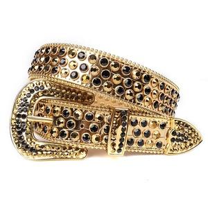 Grande taille Bling Bling doré blanc pour hommes <span class=keywords><strong>ceinture</strong></span> en strass personnalisée grande taille cristal clouté cuir <span class=keywords><strong>ceinture</strong></span> en diamant Designer - Product Image 6