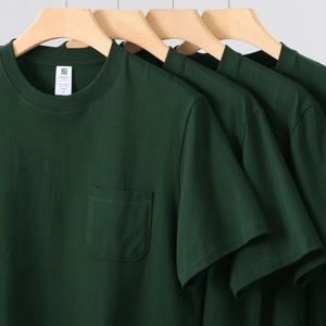 블랭크 홀세일 스트리트웨어 포켓 티셔츠 100% 코튼 남성 베이직 캐주얼 티셔츠 커스터마이징 - Product Image 1