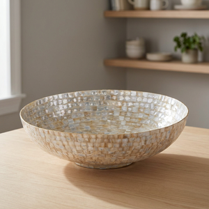 Natural Wood <b>Round</b> <b>Serving</b> <b>Tray</b> MOP Inlay Design Excellent Craftsmanship Home Decor Luxurious Display Decorative <b>Tray</b> - Product Image 5