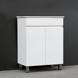 Mobile <span class=keywords><strong>da</strong></span> <span class=keywords><strong>Bagno</strong></span> Moderno Autoportante a 2 Ante in MDF <span class=keywords><strong>da</strong></span> 30 Pollici, Set Mobile Sottolavabo Bianco <span class=keywords><strong>da</strong></span> 24 Pollici con Lavabo e Gambe - Product Image 3