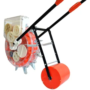 Adjustable hand push seeder agricultural manual corn soybean maize seeds planter and roller farm and garden plant machinery