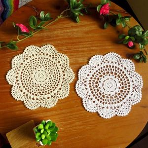 Gran oferta, almohadilla de cristal redonda de algodón hecha a mano, mantel Individual para bebidas de ganchillo, tapetes <span class=keywords><strong>Vintage</strong></span>, mantel para mesa, manteles y almohadillas para platos hechos a mano - Product Image 3