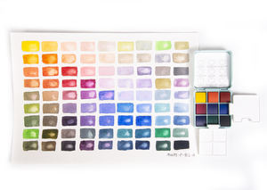 de poche ultraléger résistant à la décoloration sans acide Mini <span class=keywords><strong>palette</strong></span> d'aquarelle de peinture solide Set 9 couleurs pour l'art - Product Image 6