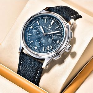 Pagani Design Men's Mechanical <b>Watch</b> 40mm Round Dial 12.5mm Thickness 100m Waterproof Blue Strap Chronograph - Product Image 2