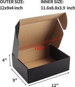 Medium 12x9x4 Corrugated Cardboard <strong>Shipping</strong> <strong>Boxes</strong> with Black Foil for <strong>Small</strong> Business Sponge Liner Corrugated Board Packaging - Product Image 3