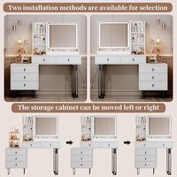 Vente à chaud Coiffeuse multifonctionnelle de luxe en bois avec tiroirs Miroir Support au design moderne pour chambre à coucher ou hôtel