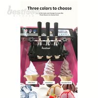 Machine à gelato automatique de table commerciale 18~25L, 3 saveurs, en acier inoxydable, pour crème glacée molle, pour la maison et l'extérieur