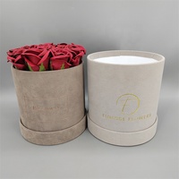 Boîtes à fleurs rondes en carton de luxe avec impression dorée, option de logo personnalisé, matériaux recyclés