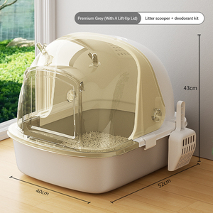 Caja de Arena para Gatos Antiolor, Portátil, Extraíble, Grande, Cerrada, con Puerta - Product Image 5