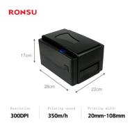 Imprimante à ruban thermique 4 pouces 300 DPI avec coupeur automatique pour ruban satiné, étiquettes de vêtements, impression d'emballages cadeaux