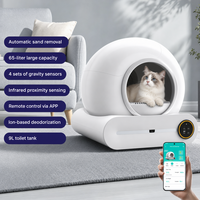 Bac à litière automatique pour chat 65L, autonettoyant, fermé, électrique, toilette pour animaux de compagnie, contrôle des odeurs, bac à litière intelligent, fabrication OEM ODM