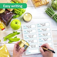 Étiquettes autocollantes rectangulaires en vinyle amovibles, imperméables, multicolores, personnalisées OEM/ODM, pour la date de conservation des aliments et le congélateur