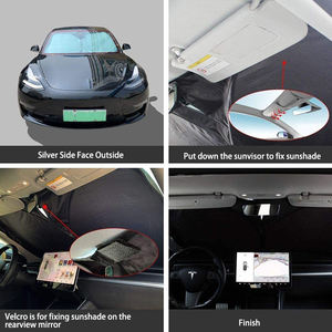 Pare-soleil pliable pour pare-brise avant de <span class=keywords><strong>voiture</strong></span> à double couche pour <span class=keywords><strong>Tesla</strong></span> Model Y - Product Image 2