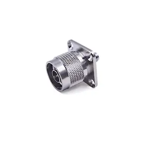 Mount N male to SMA female straight RF Coaxial Adapter with sealed 4-hole flange