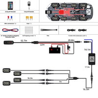 Kit d'éclairage LED RGBW 120 LED pour dessous de caisse tout-terrain, étanche IP68, multicolore, 12V, avec télécommande via application