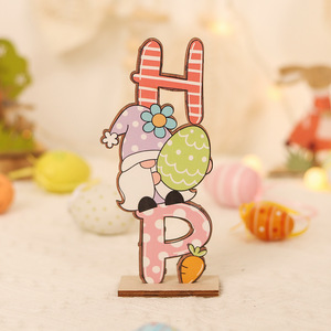 Wooden Easter Decoration Rabbit Shape Desktop Ornament For Home Table Crafts Customized Color Boxwood Material - Product Image 3