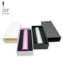 Flacon pulvérisateur de parfum rotatif cylindrique de 10 ml aux couleurs macaron, flacon de parfum en verre avec boîte en papier noir et blanc