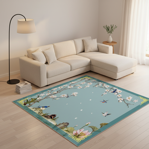 Tapis 3D imprimés en polyester épais antidérapants, tapis de zone personnalisés en velours cristal lavables à poils ras pour salon, chambre et baies vitrées - Product Image 5