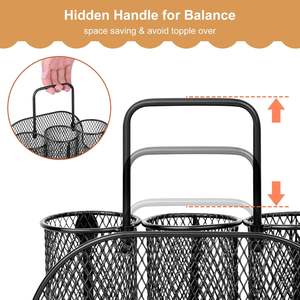 Sıcak satış 3 bölme siyah Metal gereçler Caddy sayaç depolama sepeti gümüş çatal sofra takımı organizatör için - Product Image 3