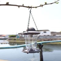 Nouveau best-seller transfrontalier : mangeoire à oiseaux ronde automatique télescopique suspendue pour jardin extérieur, en matériau PPPS, OEM