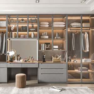 SANTOPOVA Armoire de chambre à coucher sur mesure Meuble de rangement en bois Deux portes Trois portes Designs d'armoire - Product Image 1