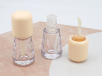 Flacon vide pour huile à lèvres avec logo personnalisé, base épaisse transparente, conteneur en plastique pour gloss à lèvres avec bouchon à vis, cosmétique
