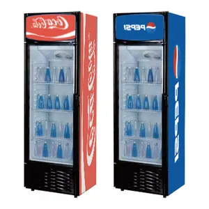 Cola Display Chiller Multilayer Upright Freezer Supermarket Glass Door Cola Refrigerator