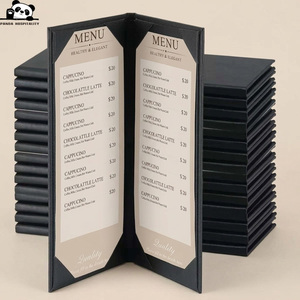 Cubierta de Menú de Cuero PU con Impresión de Logotipo Personalizado de Calidad Premium, 4.25 x 11 Pulgadas, Libros de Menú de Tapa Dura para Restaurante - Product Image 2