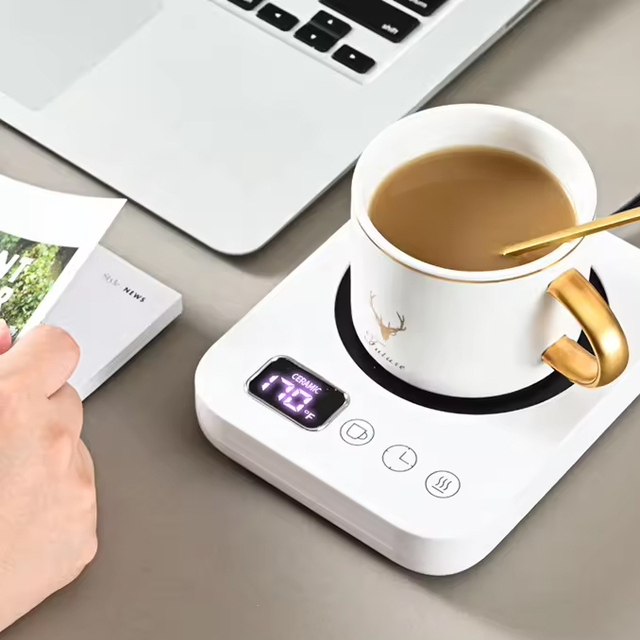 Customized Digital Display Office Home Desk Use Portable Usb Coffee Heating Plate Mug Warmer With Auto Shut Off