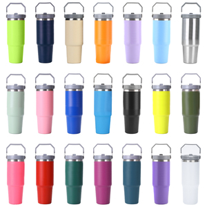 ZREGGUR Bicchieri Termici Ecologici da 20oz e 30oz, <span class=keywords><strong>Tazze</strong></span> Isolate in Acciaio Inox Personalizzabili con Manico, Antigoccia per Caffè e Vino - Product Image 2