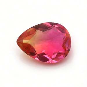 Tourmaline verre poire forme bicolore synthétique Tourmaline verre pierre nouveauté pierre pour la fabrication de bijoux - Product Image 2
