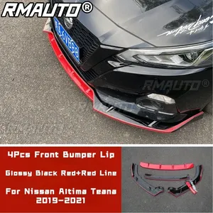 ชุดแต่งรอบคันสำหรับ Nissan Altima Teana ปี 2019-2021 สปอยเลอร์กันชนหน้า สีดำเงา ลายเส้นแดง-แดง สไตล์สปอร์ต  ลิปกันชนหน้า  อุปกรณ์ตกแต่งรถยนต์ - Product Image 1