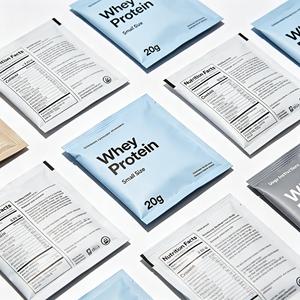Sacchetto in Alluminio Personalizzato con Stampa su 3 Lati <span class=keywords><strong>per</strong></span> Proteine in Polvere, Busta Piatta di Piccola Capacità <span class=keywords><strong>per</strong></span> Proteine del Siero di Latte - Product Image 2