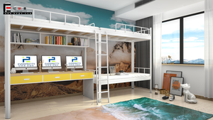 Двухъярусная кровать для студентов со столом и шкафами для хранения для взрослых, Высококачественная мебель для общежития на продажу - Product Image 6