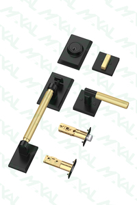 Poignée de porte extérieure moderne en laiton satiné noir avec levier moleté en aluminium et serrure à pêne dormant en alliage de zinc sécurisée à clé - Product Image 6