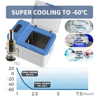 Refport Nouveau Congélateur à Refroidissement Profond 25L Ultra Basse Température -60 Degrés 12V DC Portable à Refroidissement Stirling Réfrigérant Hélium CE