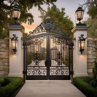 Foshan Usine Livraison Château Porte et Clôture Électrique En Fer Forgé Viila Gates European Manor Gate Design
